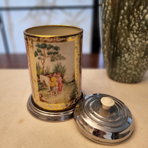 Pair of 50s Mid Century Modern Chrome & Bakelite Tea Caddys - Picture 3 of 14